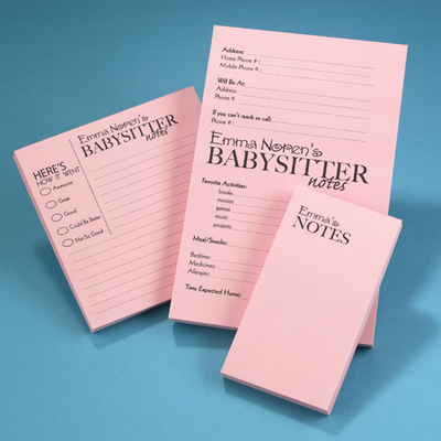 Babysitter Notepad Set